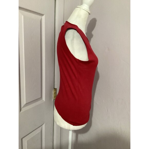 Velvet Graham Spencer Red Sleeveless Cut Out Blouse M - Picture 3 of 7